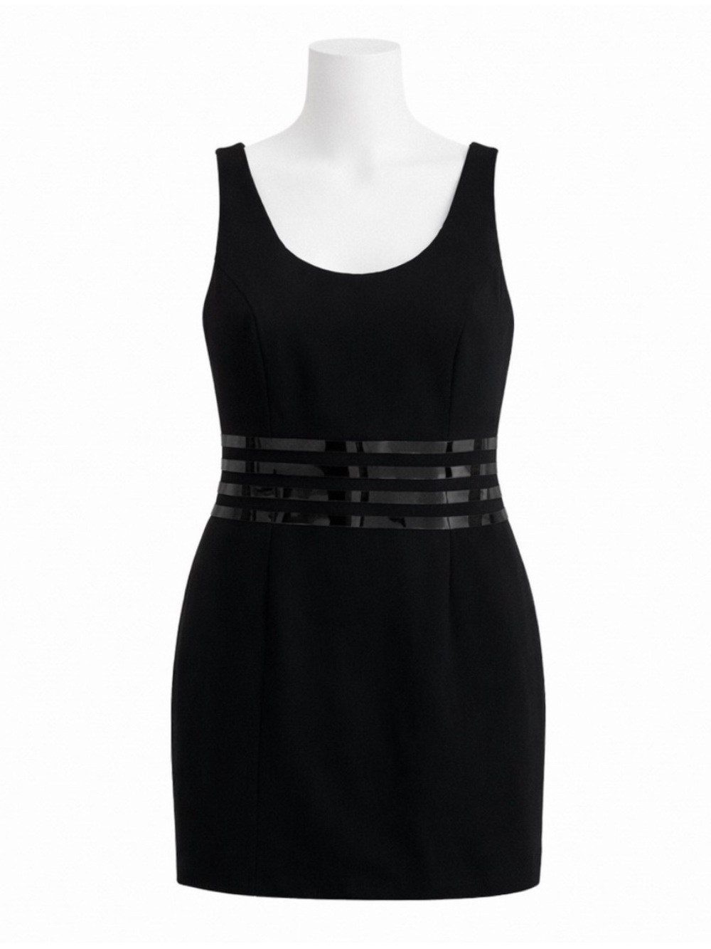 Size 4 Michael Kors Women’s Black Faux Leather Waist Sheath Mini Dress
